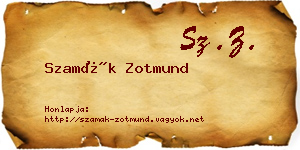 Szamák Zotmund névjegykártya